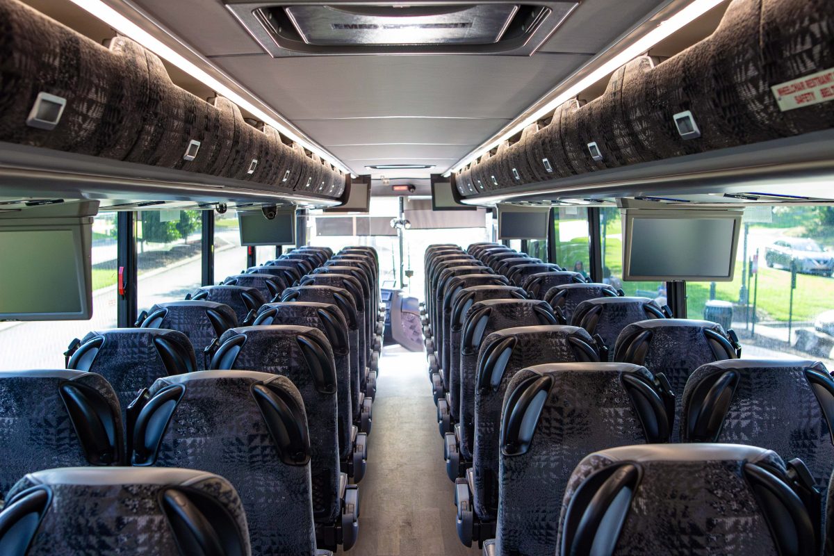 Academy bus for UNC Charlotte Charter Bus Services- interior