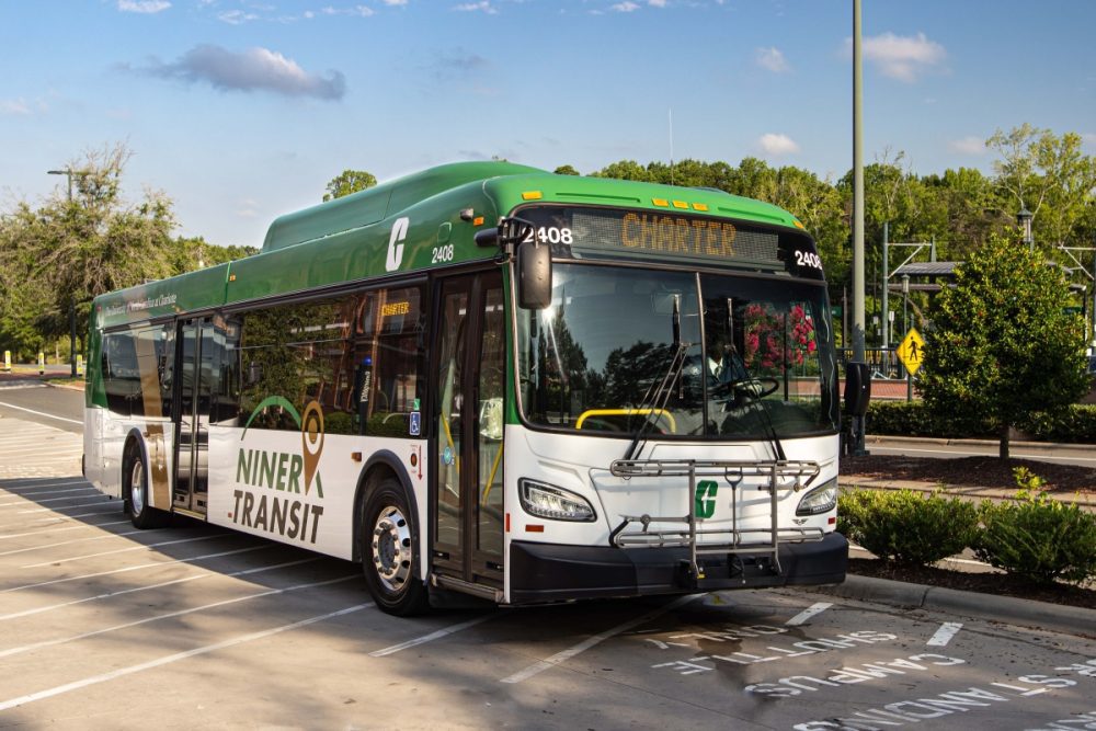 UNC Charlotte Niner Transit bus for Charter Services