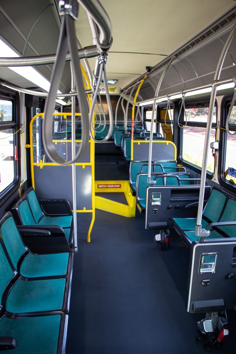 UNC Charlotte Niner Transit bus for Charter Services- interior