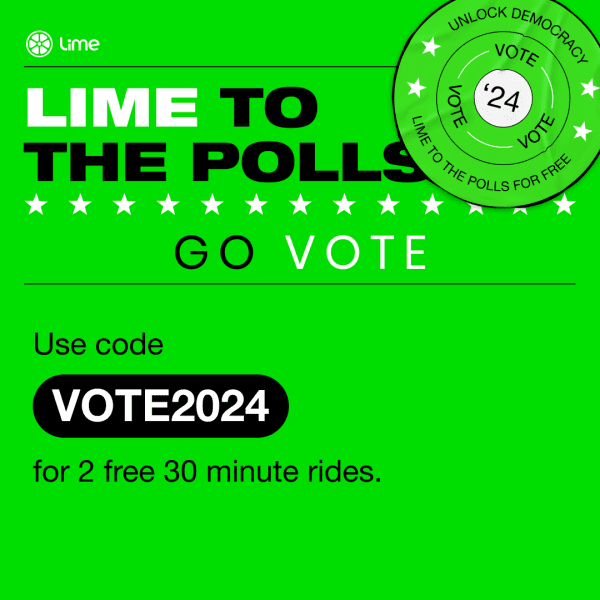 Graphic with Lime to the Polls Go Vote text