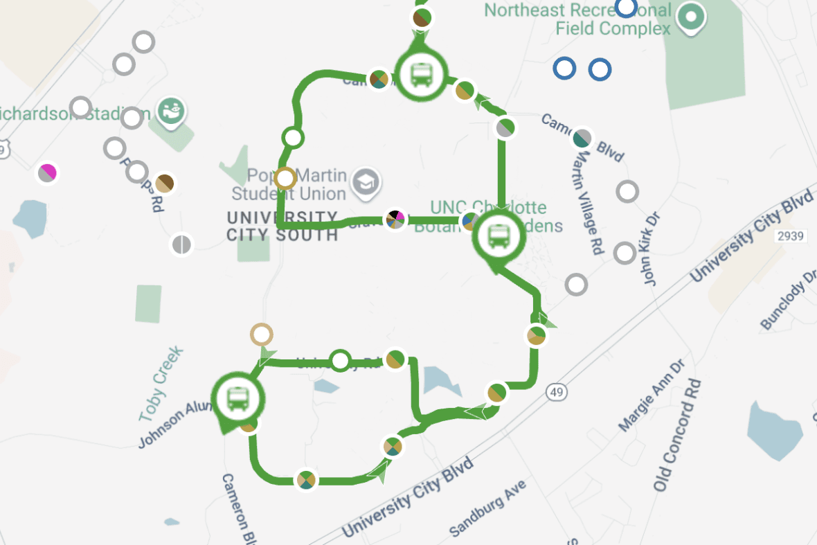 Map of the Green Route.