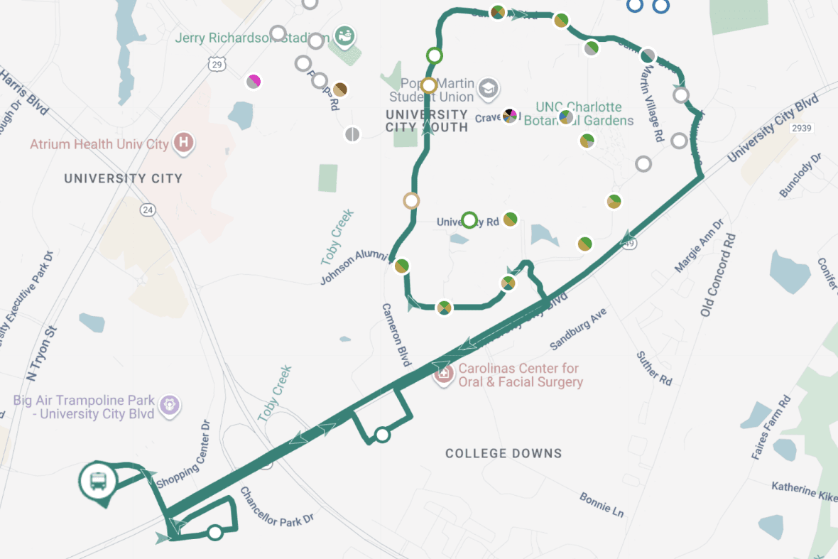 Map of the Shopping Shuttle Route.