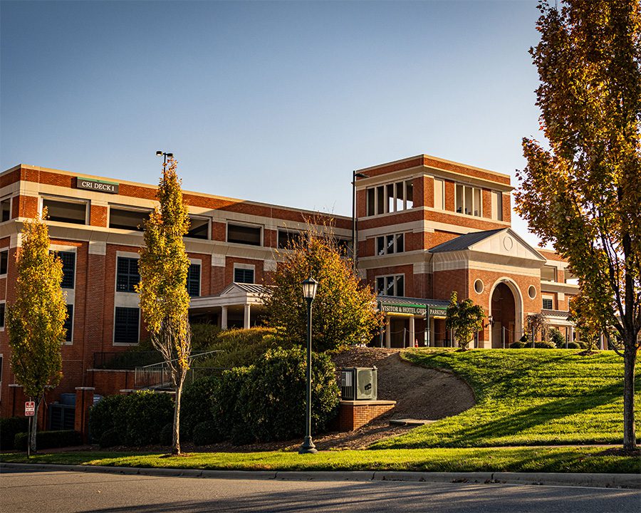 CRI parking deck at sunset