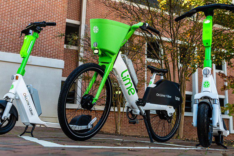Lime e-bike and e-scooters.